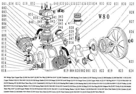 Болт М8х50 031W80 для поршневого блока W80 фото